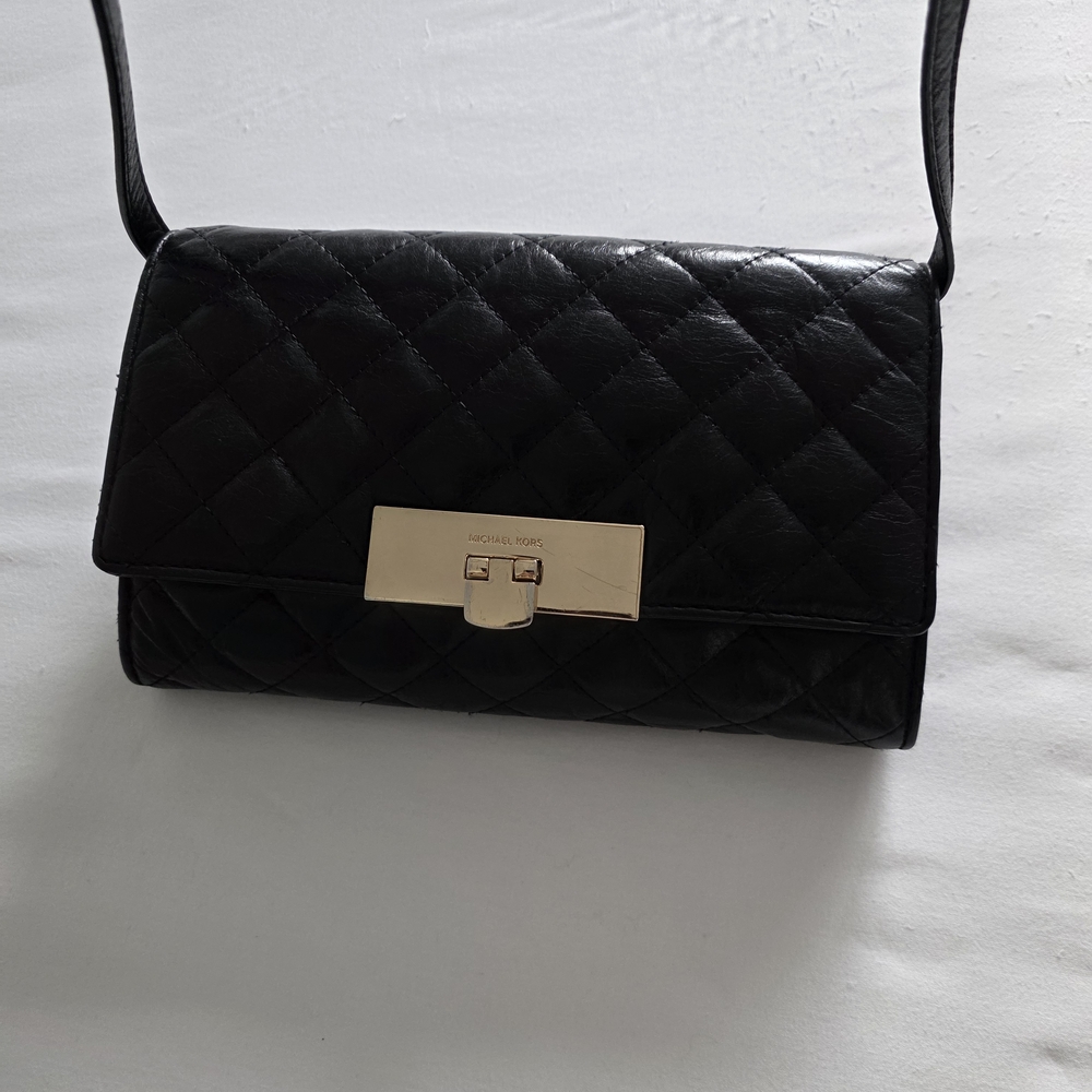 Michael Kors Black Quilted Leather Shoulder Bag